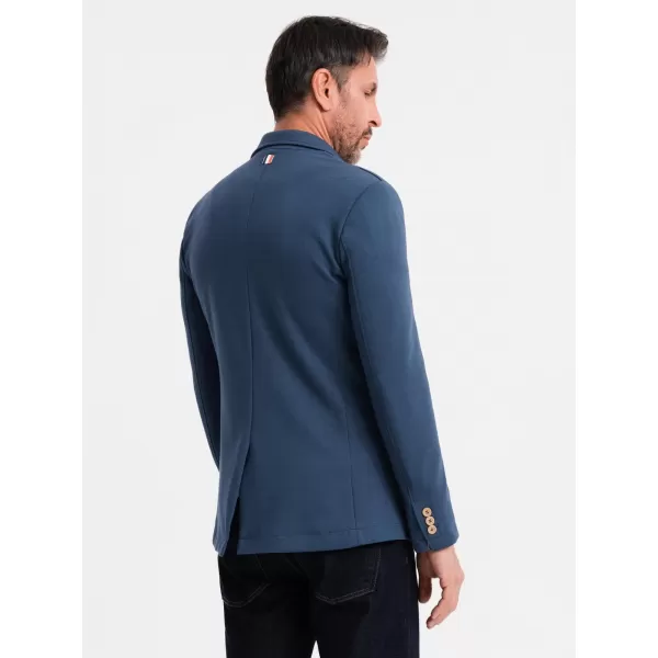  Pánska bunda OMBRE OM-BLZB-0101 TMAVO MODRÁ 