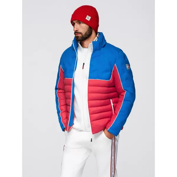  Pánska bunda OMBRE OM-JALP-0206 MODRÁ A ČERVENÁ 