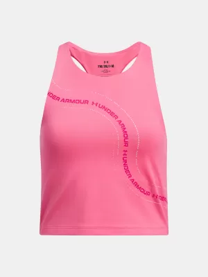 Dievčenské tielko UNDER ARMOUR G MOTION BRANDED CROP TANK 1390079-672 RUŽOVÁ