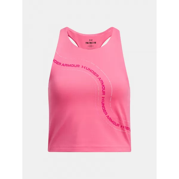  Dievčenské tielko UNDER ARMOUR G MOTION BRANDED CROP TANK 1390079-672 RUŽOVÁ 