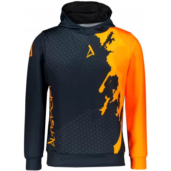  Pánska prémiová funkčná mikina ALTISPORT VOJ/ALM112MI01 ČIERNO-FLUO ORANŽOVÁ 