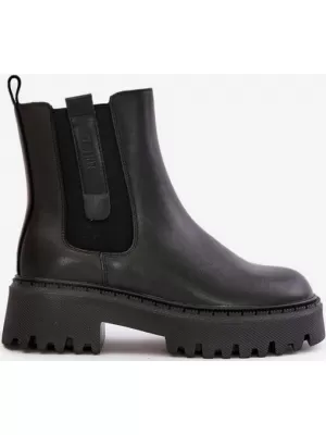 Dámske kožené zateplené topánky BIG STAR OO274A386 ČIERNA Big Star Shoes