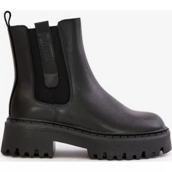  Dámske kožené zateplené topánky BIG STAR OO274A386 ČIERNA Big Star Shoes 