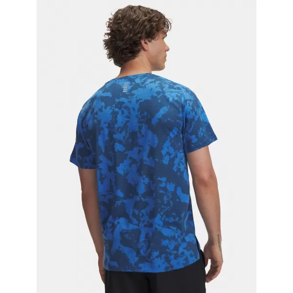 Pánske tričko UNDER ARMOUR UA LAUNCH PRINTED SS MODRÁ 