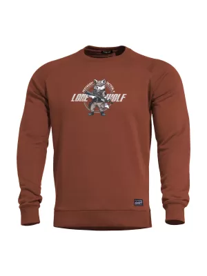 Mikina PENTAGON HAWK SWEATER LONE WOLF K09019 GAŠTANOVOČERVENÁ