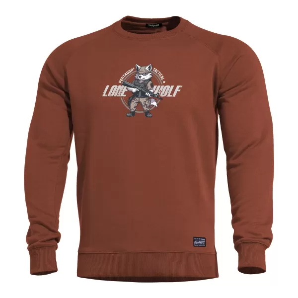  Mikina PENTAGON HAWK SWEATER LONE WOLF K09019 GAŠTANOVOČERVENÁ 
