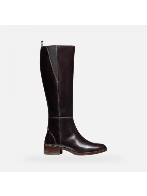 Dámske čižmy GEOX CAMEXIA G009526 TMAVO HNEDÁ