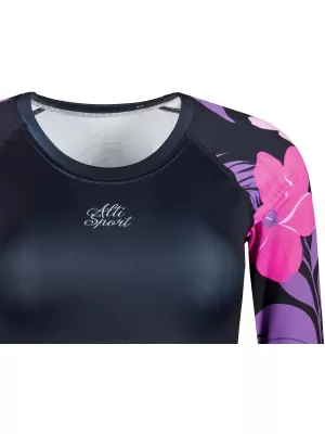 Dámsky funkčný prémiový crop top ALTISPORT VOJ/ALW115TR04 FIALOVO-ČIERNA