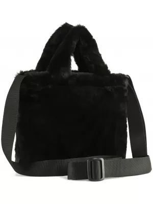 Dámska taška PUMA UP FAUX FUR MINI SHOPPER BAG 09171301 PUMA BLACK