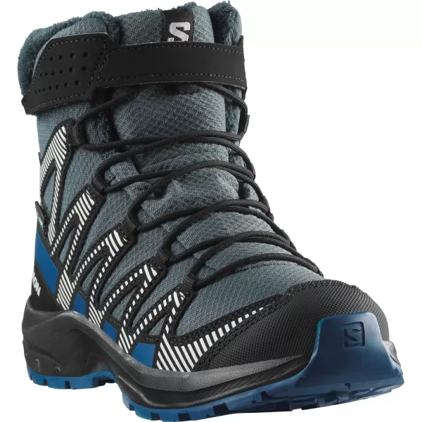  Detská obuv SALOMON XA PRO V8 WINTER WATERPROOF J TURBULENCIA/ČIERNA/TMAVOMODRÁ 