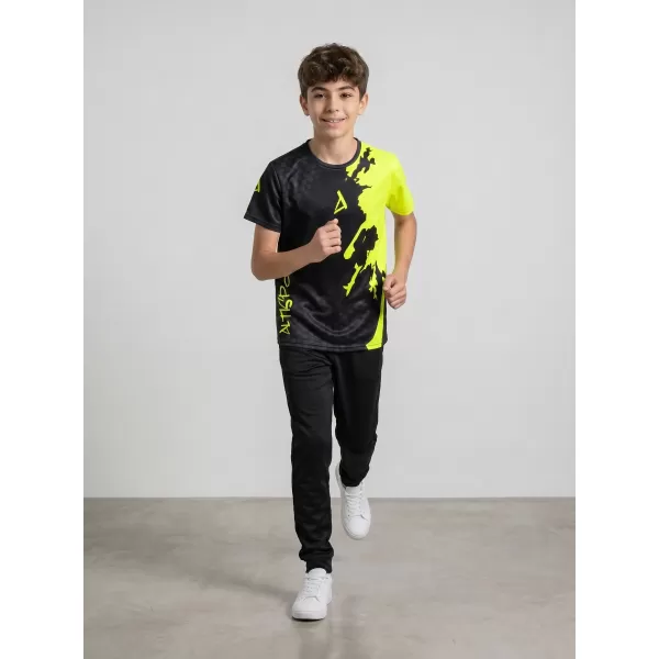  Detské prémiové funkčné tričko ALTISPORT VOJ/ALM112TR01 ČIERNO-FLUO ŽLTÁ 
