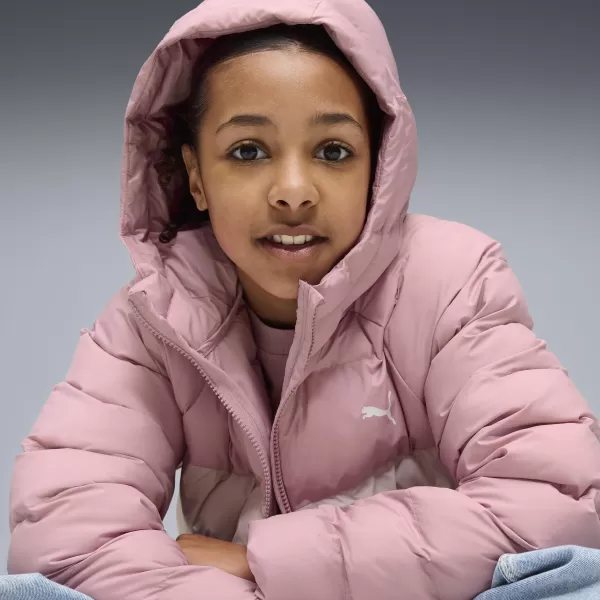  Detská bunda PUMA SYNTHETIC HOODED PUFFER JACKET 68840465 PRIPRAVENÁ RUŽOVÁ 