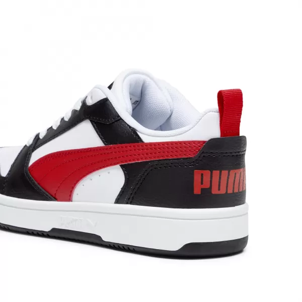 Detská obuv PUMA REBOUND V6 LO JR 39383304 PUMA BIELA/ČERVENÁ/ČIERNA 