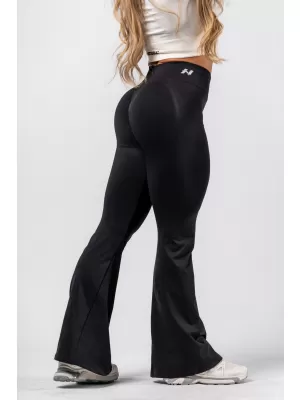Tvarujúce bezšvové rozšírené legíny FLOW SEAMLESS 498 BLACK Nebbia