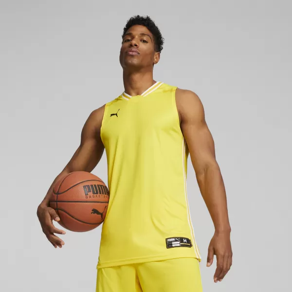  Mužský dres PUMA HOOPS TEAM GAME JERSEY 67662805 KYBERNETICKÁ ŽLTÁ 