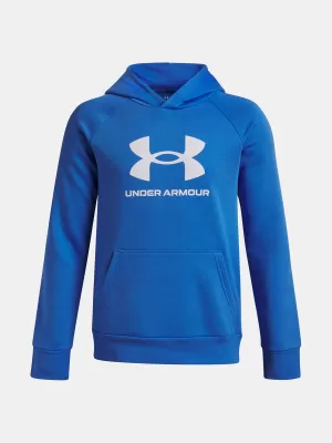 Chlapčenská mikina UNDER ARMOUR UA RIVAL FLEECE BL HOODIE 1379791-402 MODRÁ