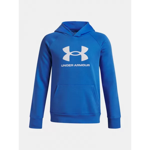  Chlapčenská mikina UNDER ARMOUR UA RIVAL FLEECE BL HOODIE 1379791-402 MODRÁ 