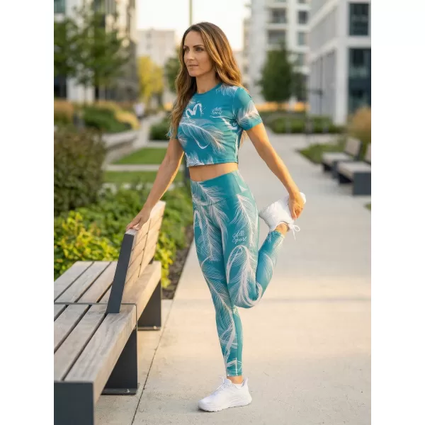  Dámsky prémiový crop top ALTISPORT VOJ/ALW001TR07 EMERALD/ŠEDÁ SMARAGD/SIVÁ 