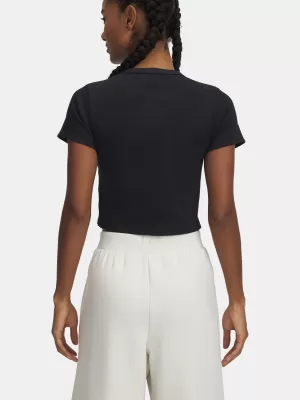 Dámske tričko UNDER ARMOUR UA RIVAL RIB BABY TEE 6000264-001 ČIERNA