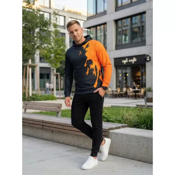  Pánska prémiová funkčná mikina ALTISPORT VOJ/ALM112MI01 ČIERNO-FLUO ORANŽOVÁ 