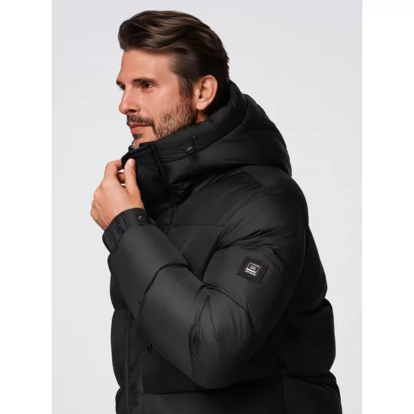  Pánska bunda OMBRE OM-JAHP-0238 ČIERNA 