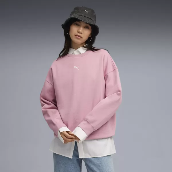  Dámska mikina PUMA ESS OVERSIZED CREW FL 68540065 PRIPRAVENÁ RUŽOVÁ 