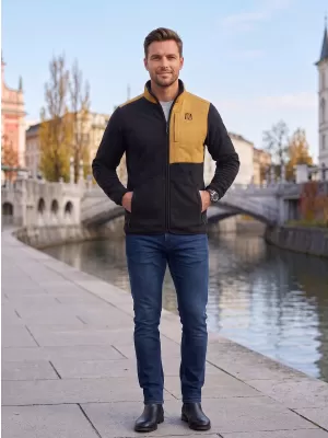 Pánska fleecová mikina ALTISPORT IKEG JANTÁROVÁ