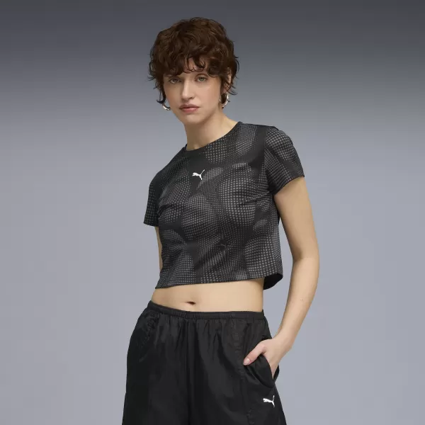  Dámske tričko PUMA DARE TO AOP BABY TEE 63214501 PUMA ČIERNA 