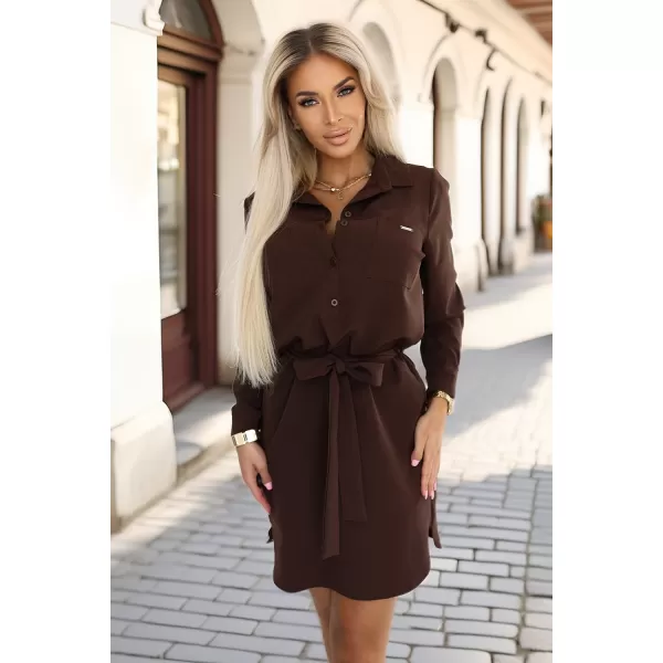  Šaty NUMOCO 284-5 HNEDÁ 