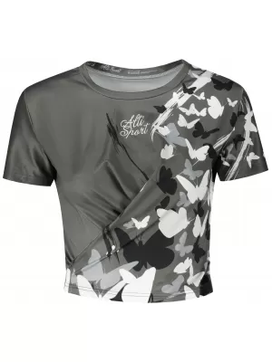 Dámsky funkčný prémiový crop top ALTISPORT VOJ/ALW022TR07 SIVÁ