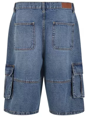 Pánske šortky URBAN CLASSICS TB7367 STREDNE HLBOKÁ MODRÁ PRANÁ