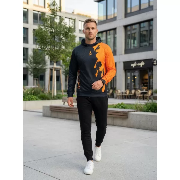  Pánska prémiová funkčná mikina ALTISPORT VOJ/ALM112MI01 ČIERNO-FLUO ORANŽOVÁ 