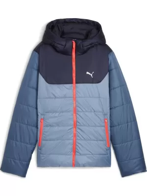 Sako PUMA ESS HOODED PADDED JACKET 68522634 STUDENÝ MODRÝ