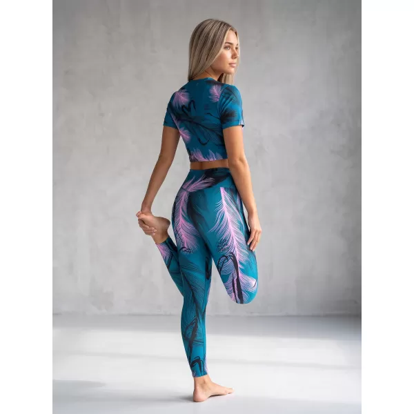  Dámsky prémiový crop top ALTISPORT VOJ/ALW001TR07 PETROLEJOVÁ/SVĚTLE RŮŽOVÁ BENZÍNOVÁ/SVETLORUŽOVÁ 