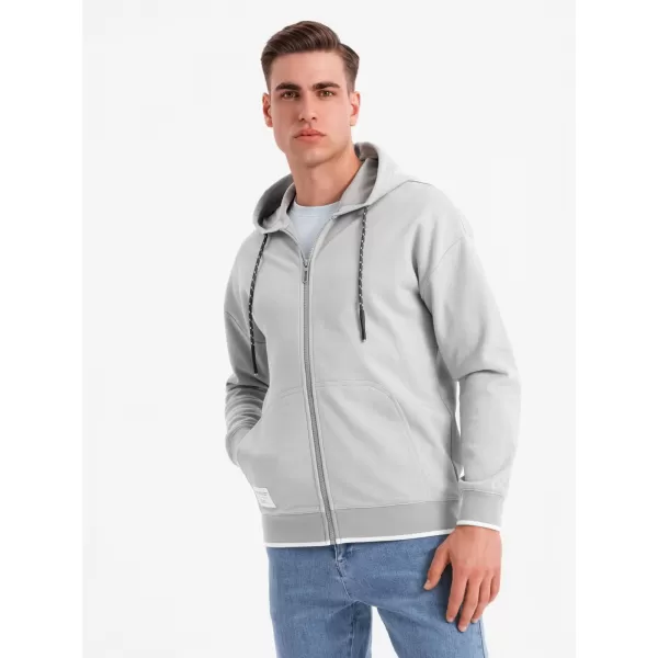  Pánska mikina OMBRE BLACK OM-SSZP-0210 SIVÁ 