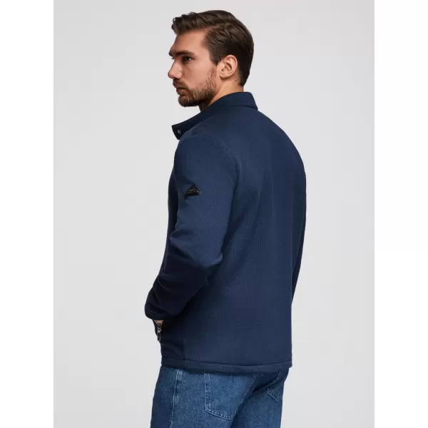  Pánska bunda OMBRE OM-JANP-0229 TMAVO MODRÁ 