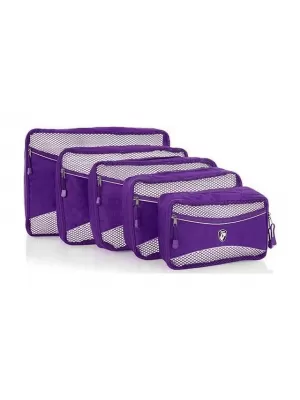 Sada organizátorov HEYS ECO PACKING CUBE 5PC SET II FIALOVÁ