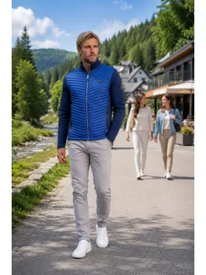 Pánska hybridná bunda ALTISPORT GAD TMAVO MODRÁ
