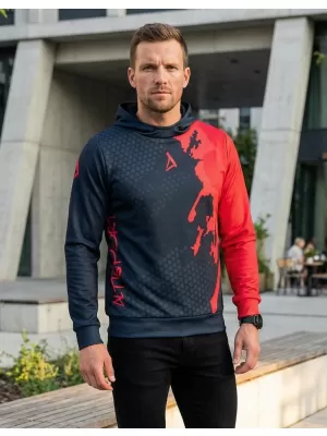 Pánska prémiová funkčná mikina ALTISPORT VOJ/ALM112MI01 ČIERNO-ČERVENÁ