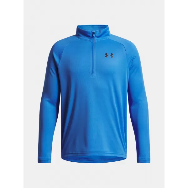  Chlapčenské tričko UNDER ARMOUR UA TECH 2.0 1/2 ZIP 1363286-402 MODRÁ 