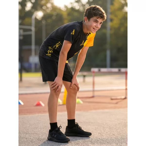  Detské prémiové funkčné tričko ALTISPORT VOJ/ALM112TR01 ČIERNO-FLUO ORANŽOVÁ 