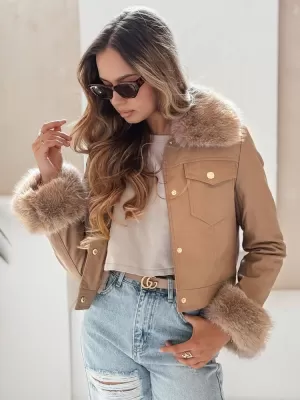 Dámska bunda DSTREET TY5139 KARAMEL