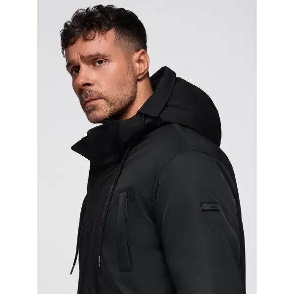  Pánský kabát OMBRE OM-JAFL-0109 ČIERNY 