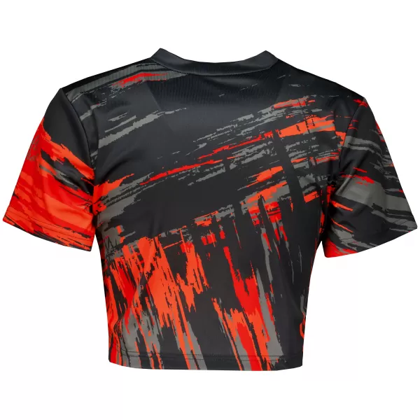  Dámsky prémiový crop top ALTISPORT VOJ/ALW010TR07 ČERNOČERVENÁ ČIERNA A ČERVENÁ 