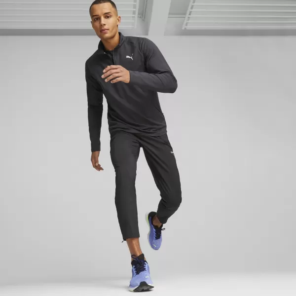  Pánska mikina PUMA RUN CLOUDSPUN KNIT 1/2 ZIP 52327201 PUMA BLACK 