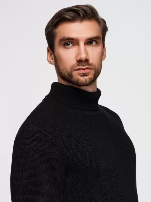 Pánsky sveter OMBRE OM-SWTN-0162 ČIERNY