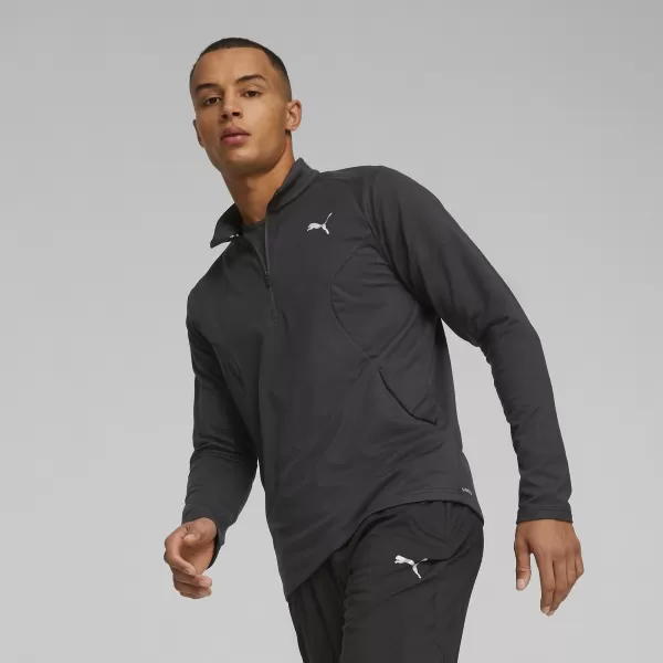  Pánska mikina PUMA RUN CLOUDSPUN KNIT 1/2 ZIP 52327201 PUMA BLACK 