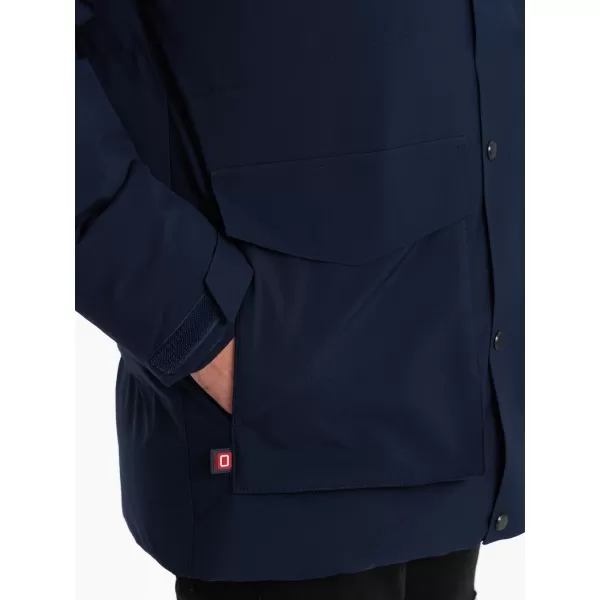  Pánska zimná bunda OMBRE OM-JAHP-0306 NÁMORNÍCKA MODRÁ 