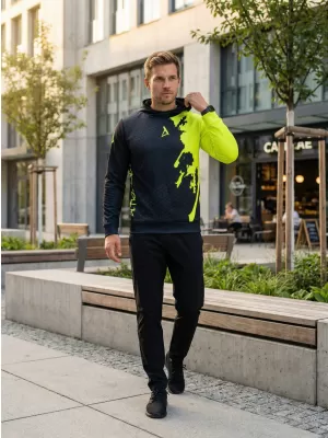 Pánska prémiová funkčná mikina ALTISPORT VOJ/ALM112MI01 ČIERNO-FLUO ŽLTÁ