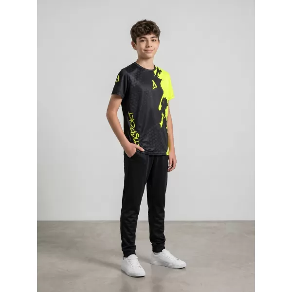  Detské prémiové funkčné tričko ALTISPORT VOJ/ALM112TR01 ČIERNO-FLUO ŽLTÁ 